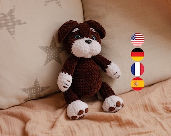 Puppy Crochet Pattern Amigurumi Plush Dog Stuffed Animal Toy PDF