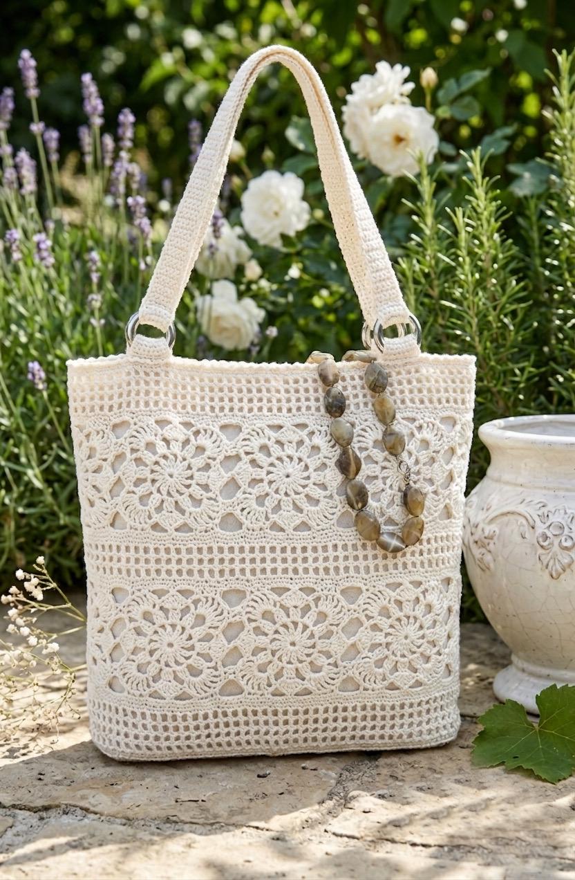 Ismere Crochet Tote Bag Pattern PDF, Lace Market Bag Pattern, Summer Shoulder ...