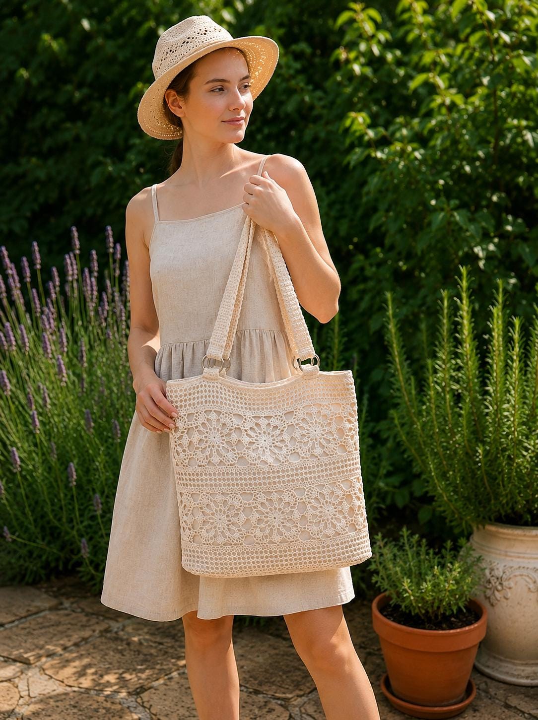 Ismere Crochet Tote Bag Pattern PDF, Lace Market Bag Pattern, Summer Shoulder ...