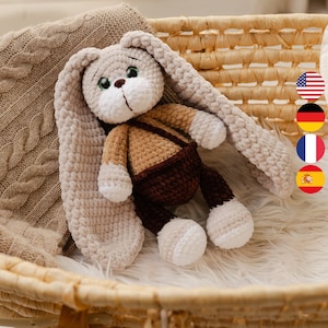 Bunny toy crochet pattern Amigirumi tutorial PDF Rabbit Crochet Pattern Bunny amigurumi crochet pattern