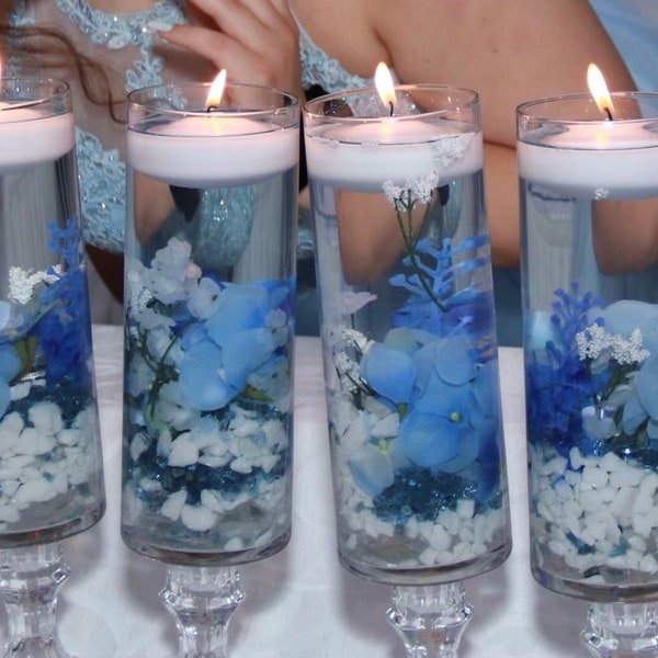 Floating Candle Vase / Centerpiece for Wedding, Engagement, Quinceanera, Sweet 16, Baptism, Bar Mitzvah