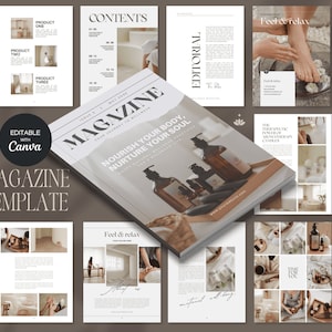 Minimalist magazine template | Small business ebook template Canva | Digital ebook template | Magazine Template | Lead magnet template