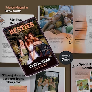 Best Friend Magazine | Gift for Friend⎮Magazine Template Canva⎮Custom Magazine⎮Canva Magazine⎮Ebook Template⎮Magazine Template | Unique Gift