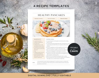 Healthy Recipes Cookbook, Pancakes Recipe, Digital Download, Recipe Book