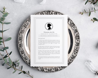 Regency Bridal Shower Tea Party Society Paper Template | Printable Invitation (Digital Download)