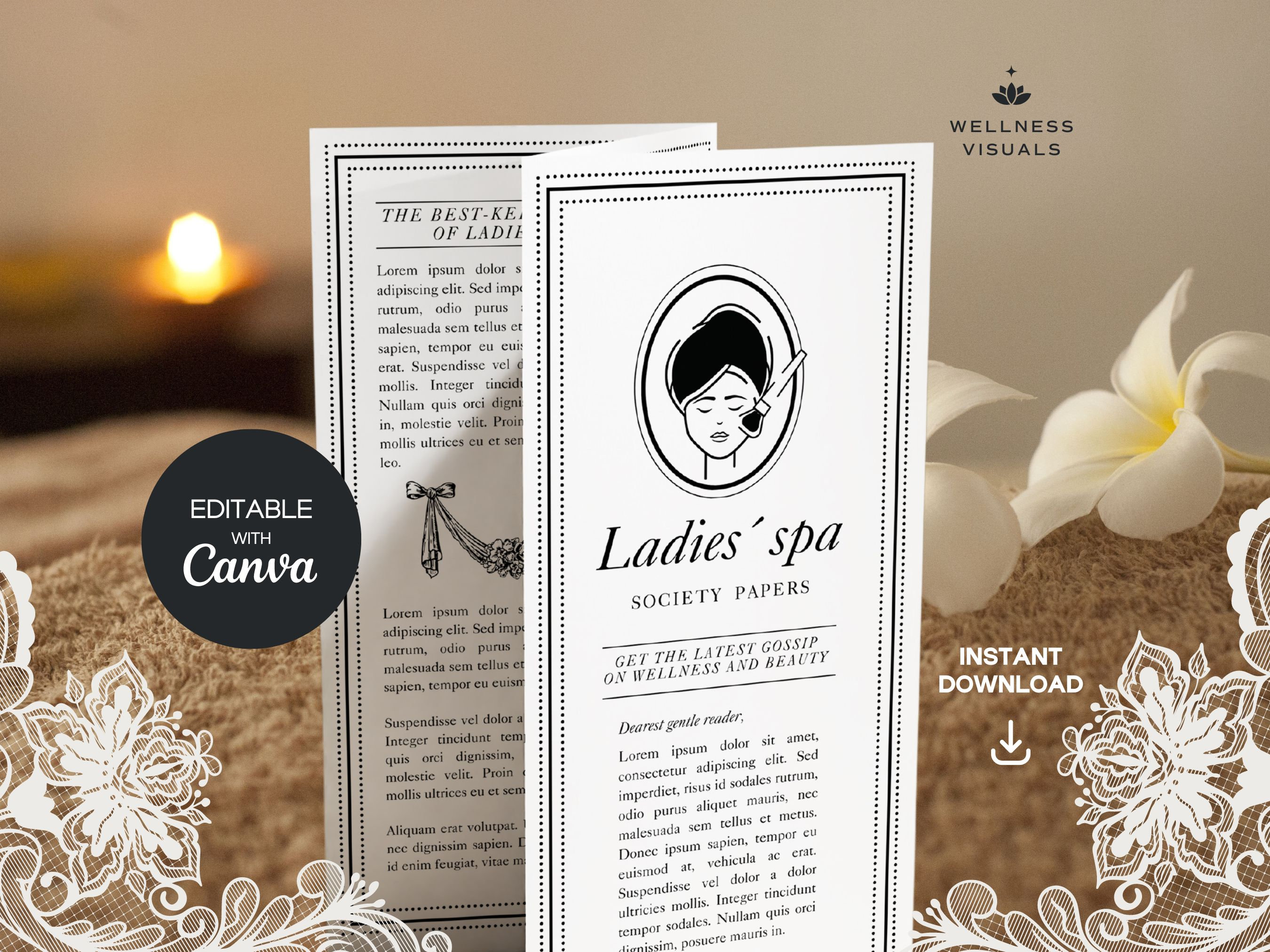 Editable Bridgerton Newsletter Template, Promotional Trifold Bridgerton