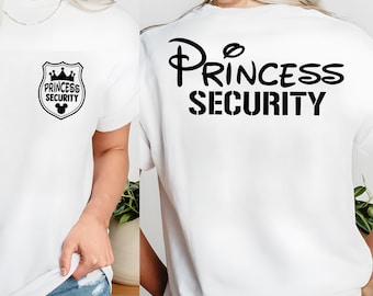 Comfort Colors Disneyland Dad Shirt, Two-Sided Mickey Mouse Princess Security, Mıckey Dad Shirt, Pocket Design Shirt, Front & Back Tee