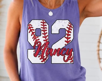 Custom Baseball Number Tank Top, Personalized Player Name Tank, Baseball Mom Unisex Tank, Softball Team Shirt Gift