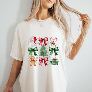 Coquette Christmas Comfort Colors Shirt, Coquette Bow T-Shirt, Christmas Tshirt, Christmas Tee, Trending Shirts, Retro Holidays Shirt
