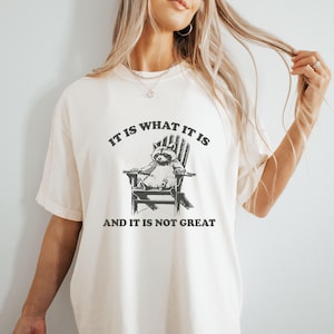 Funny Raccoon Comfort Colors T-Shirt: Mental Health Meme Top