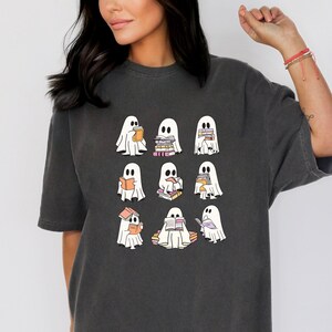 Comfort Colors® Funny Book Lover Halloween Shirt, Cute Ghost Book Nerd T shirt, Ghost Halloween, Teacher Tshirt, Librarian, Spooky Season