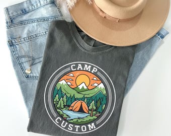 Custom Camp Shirt, Family Camping T-Shirt, Camp Crew Tee, Friends Group Gift, Outdoor Adventure Tee, Camping Family Trip, Comfort Colors Tee