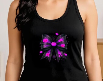 Halloween Coquette Bow Tank Top: Gothic Comfort Colors Racerback