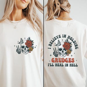 Comfort Colors Floral Skull T-Shirt: Sarcastic Humor Tee
