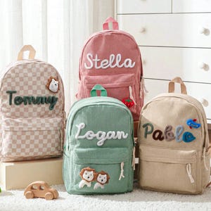 Personalized Corduroy Backpack Set, Custom Name Kids School Bag, Back to School Gift