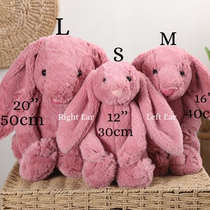 Conejo personalizado, conejito bordado personalizado, conejito monograma, regalo de bebé recién nacido, regalo de baby shower, peluche, conejito de felpa imagen 6