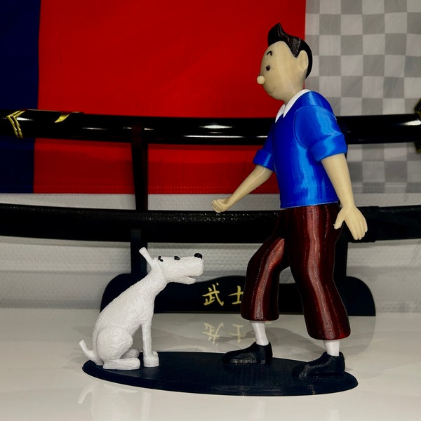 Tintin et Milou imprimés en 3D.