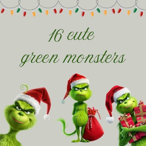 Grinch Clipart, Weihnachtscliparts, Sammelalbum, Weihnachtstagebuch, Grinch-Ornamente, Grinchmas, in meiner Grinch-Ära
