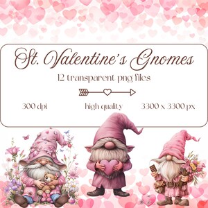 Valentines Day Clipart Bundle, Valentines Day Gnomes, Gnome sublimation, Gnome Clipart Bundle, Gnome Png Images, Valentines Clipart, Gnomes
