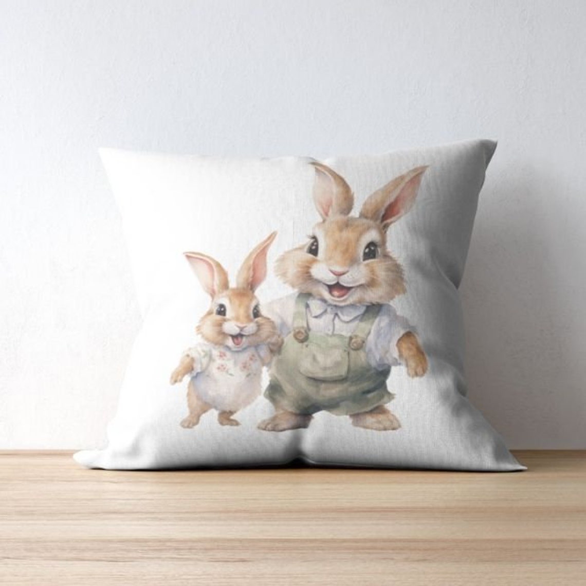 Papa Bunny Clipart, Watercolor Father's Day Clipart, Cute Rabbits ...