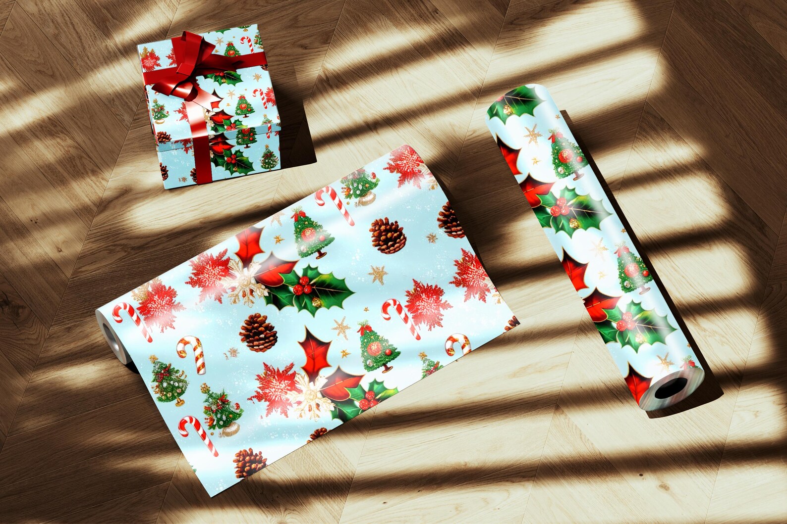 Christmas Wrapping Paper Printable Digital Christmas Wrapping Paper ...