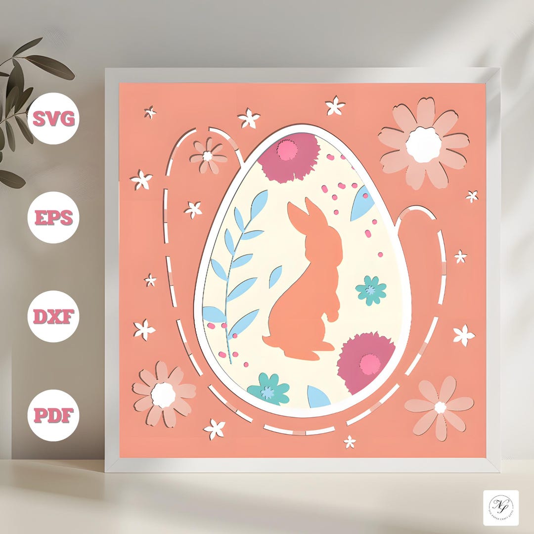 Easter Shadow Box SVG, Floral Rabbit Egg Layered SVG for Cricut - Etsy