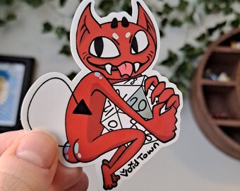 Pegatina holográfica Dice Goblin D20 / Resistente a los rayos UV y al agua