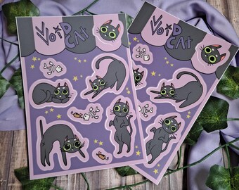 Hoja de calcomanías Void Cat / Resistente a los rayos UV y al agua