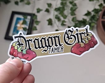 Pegatina holográfica de domadora de dragones / Resistente a los rayos UV, arañazos e impermeable