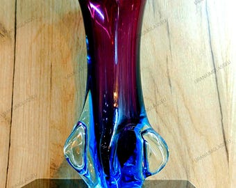 Sommerso Murano Glass Vase