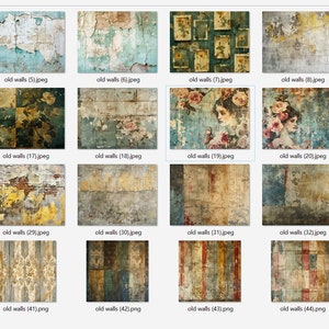 Vintage Walls, Distressed Textures for Junk Journals, Commercial Use ...