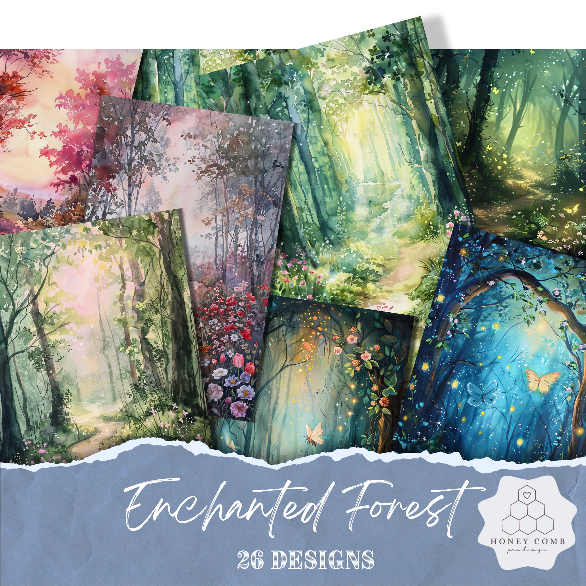 Enchanted Forest Junk Journal Pages, Fantasy Woodland Scrapbook Page ...