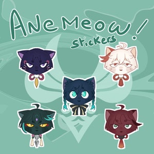 Genshin Impact stickers Anemeows image 1