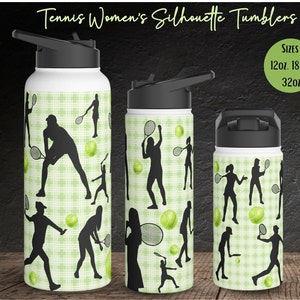 Tennis Player Water Bottle Tennis Women Drinkware Accessory Tennis Sport Water Stainless Steel Tennis Tumbler Tennis Gift for Her Tennis Cup