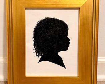 Custom Hand-Painted Silhouette Portrait | Heirloom Profile Artwork | Timeless Child Keepsake | Personalized Gift | Nursery Wall Art