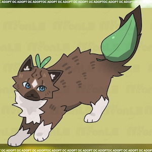 SALE OC Adoptable Furry Anthro Leaf Cat! Digital Download - Adopts - Character Warrior Cats