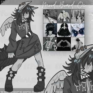 Tablón de estado de ánimo: ¡Hebilla antropogénica peluda adoptable OC! Descarga digital - Adopta - Personaje