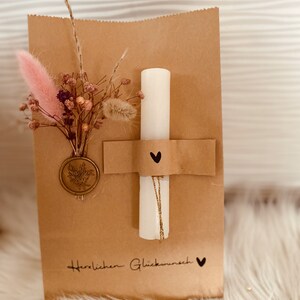 Geschenktüte mit Trockenblumen, Personalisierte Geschenke, Besondere Geschenktüten, Geburtstagstüte Bild 5