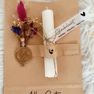 Geschenktüte mit Trockenblumen, Personalisierte Geschenke, Besondere Geschenktüten, Geburtstagstüte Bild 7