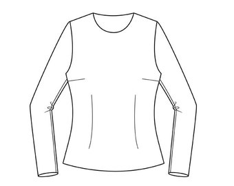 Basic Bodice to Hip Block Pattern (with semi-fitted sleeve)  Sizes 8-22 - Download PDF