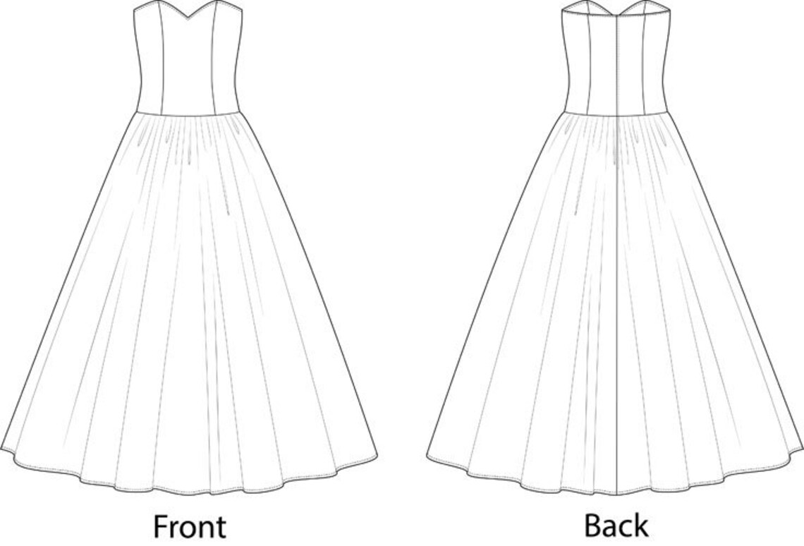 Sweetheart Style Evening Dress Sewing Pattern Sizes 8-22 UK | Etsy