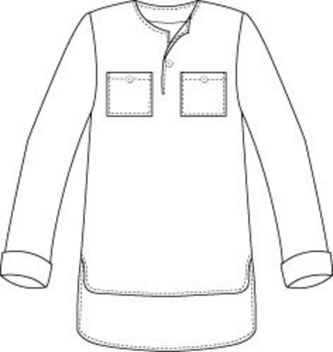 Men's Tunic Long Sleeved Top Sewing Pattern Sizes 3448 Etsy