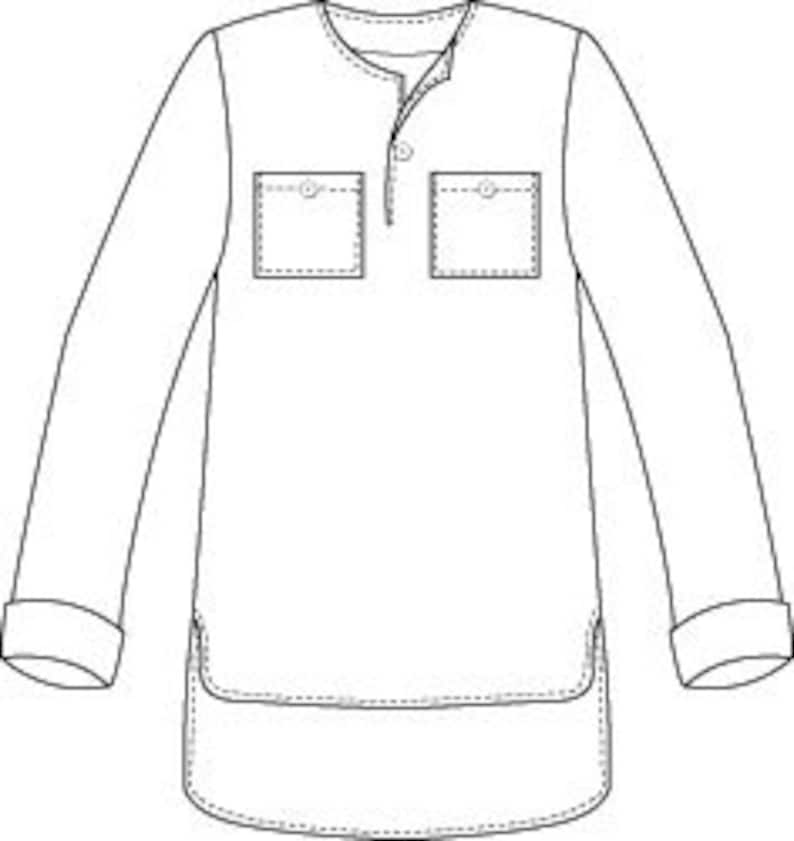 Men's Tunic Long Sleeved Top Sewing Pattern Sizes 3448 Etsy UK