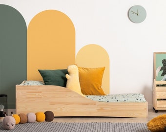 lit enfant en bois, lit simple, lit Montessori, solidement fabriqué, lit enfant, lit au sol - PEPE 3 ADEKO KIDS