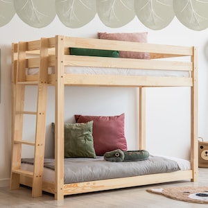 Litera infantil, cama Montessori, litera de madera, habitación infantil, cama infantil - CLPB Adeko Kids
