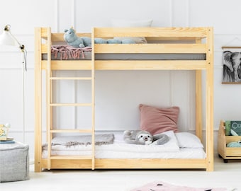 Lit superposé enfant, lit Montessori, lit superposé en bois, chambre enfant, lit enfant - CLPB Adeko Kids