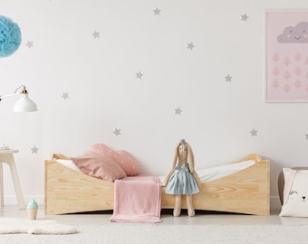 lit enfant en bois, lit simple, lit Montessori, solidement fabriqué, lit enfant, lit au sol - BOX 3 ADEKO KIDS