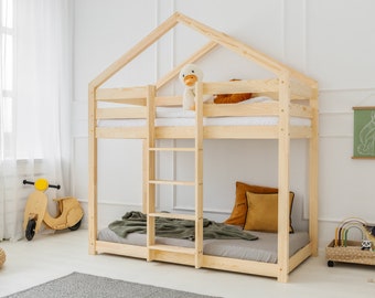 Lit superposé enfant, lit Montessori, lit superposé en bois, chambre enfant, lit enfant - DMPN Adeko Kids