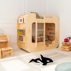 Lit superposé enfant, lit Montessori, lit superposé en bois, chambre enfant, lit enfant MUNDO Adeko Kids image 2