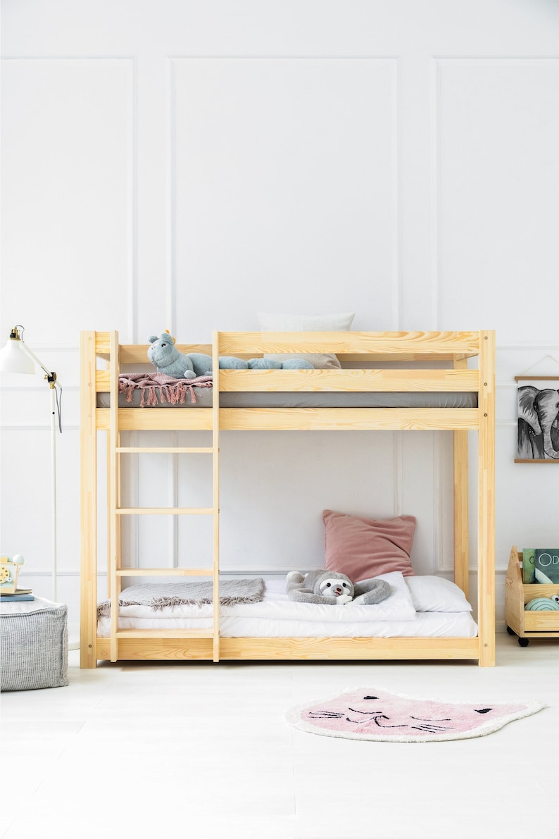Łóżko piętrowe dla dziecka, łóżko Montessori, drewniane łóżko piętrowe, pokój dziecięcy, łóżko dziecięce CLPB Adeko Kids zdjęcie 1